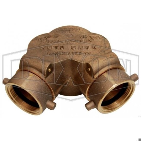 Dixon The Right Connection 21-133 Double Clapper Siamese Bottom Outlet, 2 3 x 4 in, FNYFD x FNPT, Cast B 90DCS4030NYFD